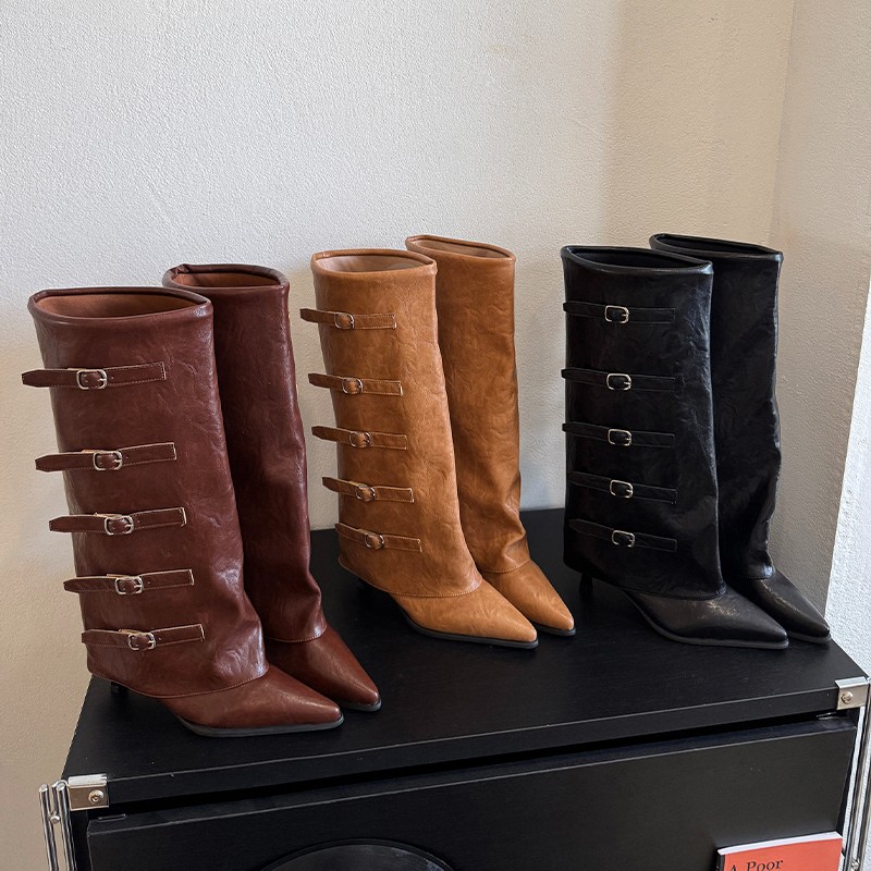 Leather Classic Strap - Yeni Sonbahar-Kış Koleksiyonu, Sivri Burunlu, Şık